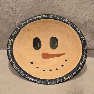 Hand Painted Frosty the Snowman Bowl Decorative Tabletop Accent